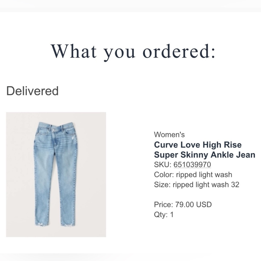 Abercrombie Curve Love Jeans- 14R/32